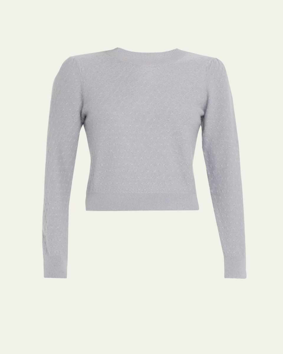 Cashmere Pointelle Crewneck Sweat